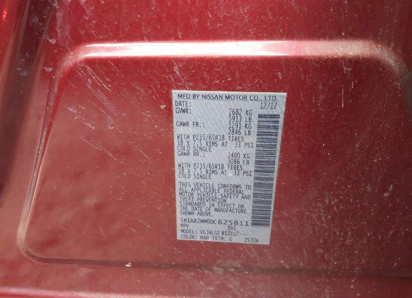 Photo 9 of 2013 Nissan Pathfinder SL (VIN 5N1AR2MM0DC625811)