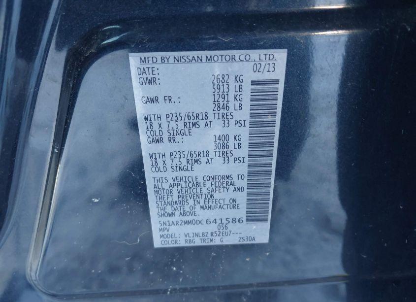 Photo 9 of 2013 Nissan Pathfinder S (VIN 5N1AR2MM0DC641586)