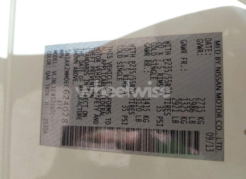 Photo 9 of 2014 Nissan Pathfinder PLATINUM (VIN 5N1AR2MM0EC624028)