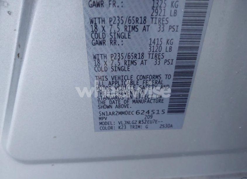 Photo 9 of 2014 Nissan Pathfinder SL (VIN 5N1AR2MM0EC624515)