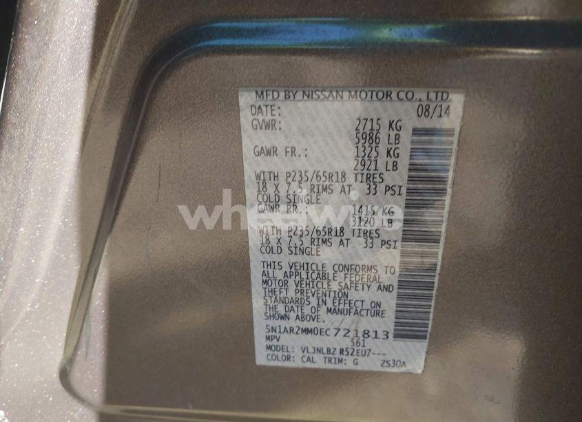 Photo 9 of 2014 Nissan Pathfinder S (VIN 5N1AR2MM0EC721813)