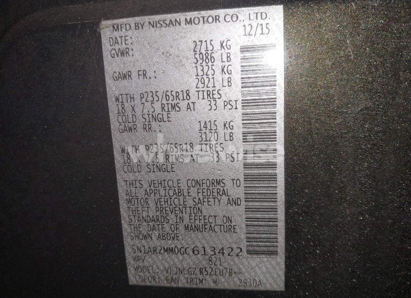 Photo 9 of 2016 Nissan Pathfinder SL (VIN 5N1AR2MM0GC613422)