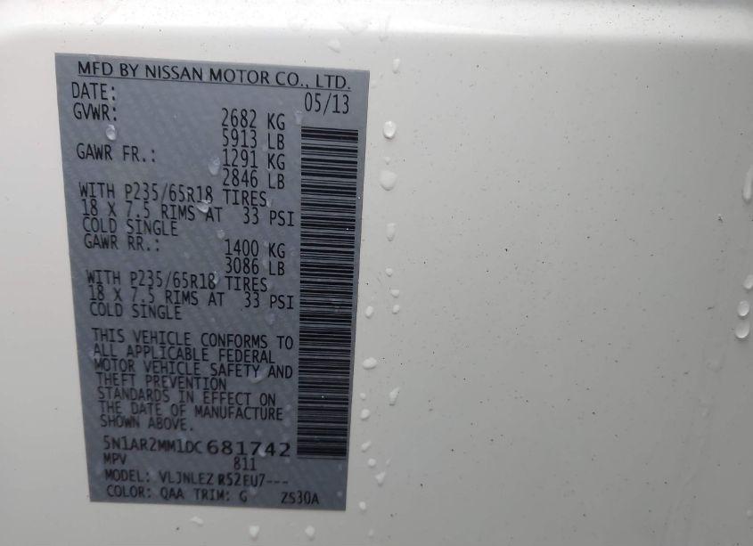 Photo 9 of 2013 Nissan Pathfinder SV (VIN 5N1AR2MM1DC681742)