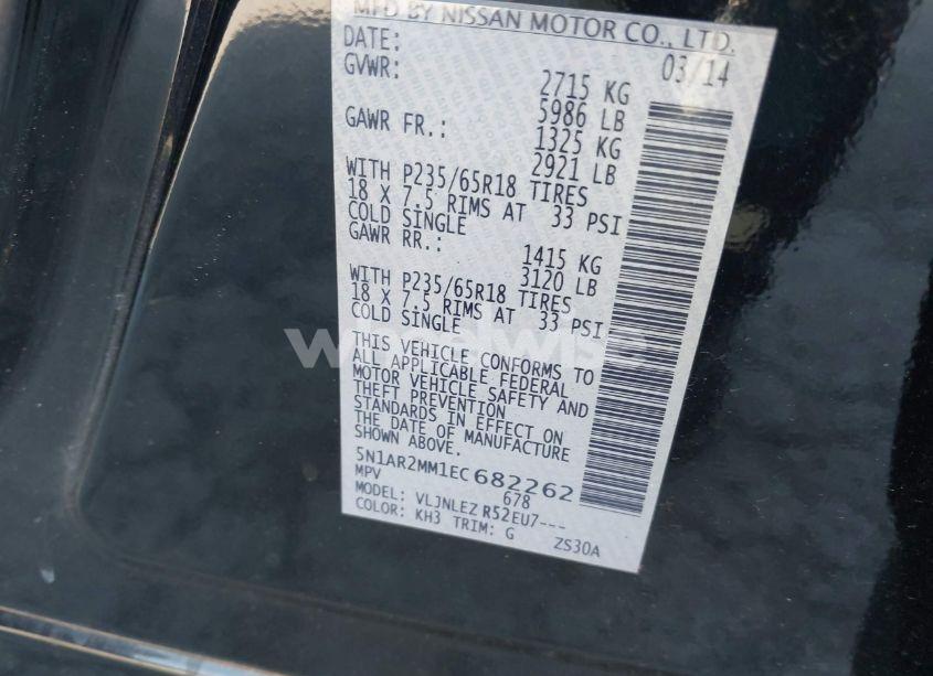 Photo 9 of 2014 Nissan Pathfinder SV (VIN 5N1AR2MM1EC682262)