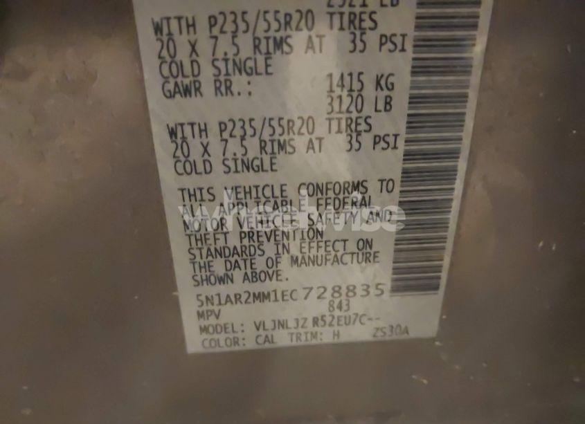 Photo 9 of 2014 Nissan Pathfinder PLATINUM (VIN 5N1AR2MM1EC728835)