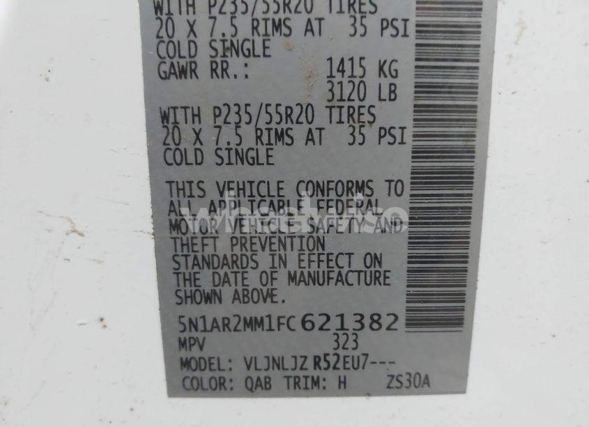 Photo 9 of 2015 Nissan Pathfinder PLATINUM (VIN 5N1AR2MM1FC621382)