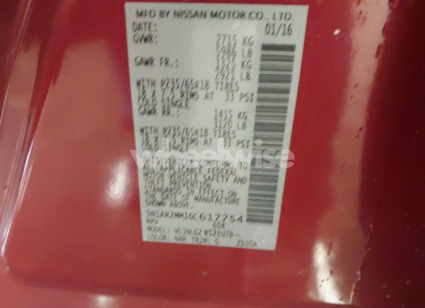 Photo 9 of 2016 Nissan Pathfinder SL (VIN 5N1AR2MM1GC617754)