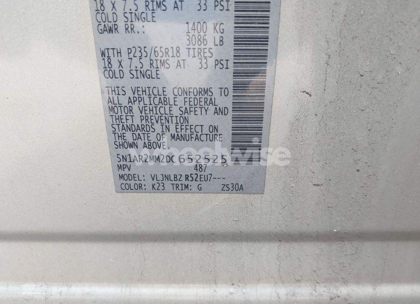 Photo 9 of 2013 Nissan Pathfinder S (VIN 5N1AR2MM2DC652525)