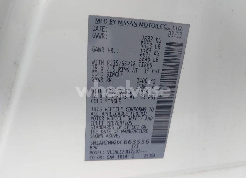 Photo 9 of 2013 Nissan Pathfinder SV (VIN 5N1AR2MM2DC663556)