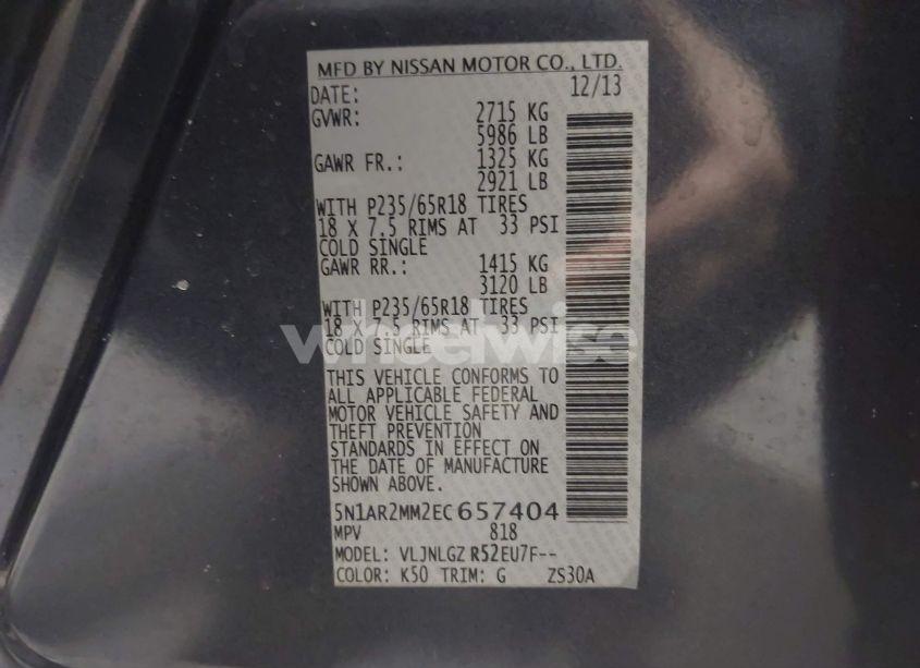 Photo 9 of 2014 Nissan Pathfinder SL (VIN 5N1AR2MM2EC657404)