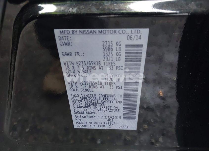 Photo 9 of 2014 Nissan Pathfinder SV (VIN 5N1AR2MM2EC710053)