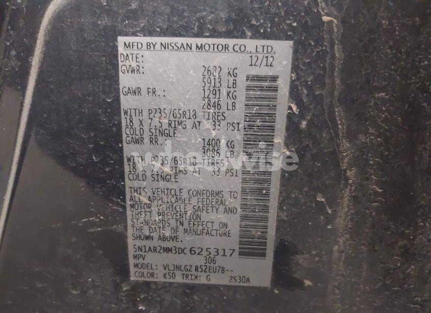 Photo 9 of 2013 Nissan Pathfinder SL (VIN 5N1AR2MM3DC625317)