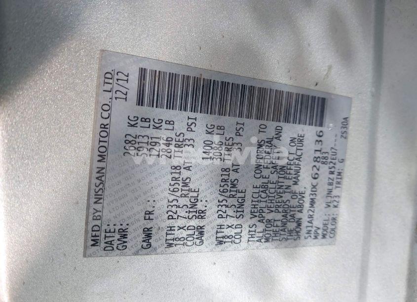 Photo 9 of 2013 Nissan Pathfinder S (VIN 5N1AR2MM3DC628136)