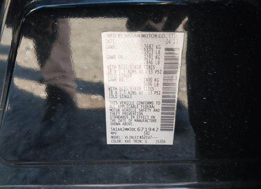 Photo 9 of 2013 Nissan Pathfinder SV (VIN 5N1AR2MM3DC671942)