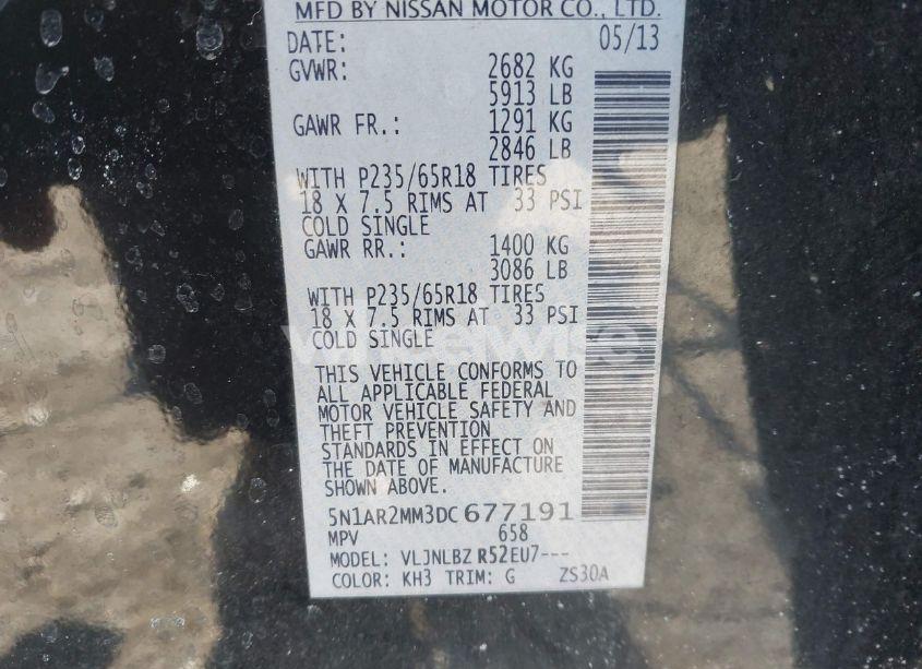 Photo 8 of 2013 Nissan Pathfinder S (VIN 5N1AR2MM3DC677191)