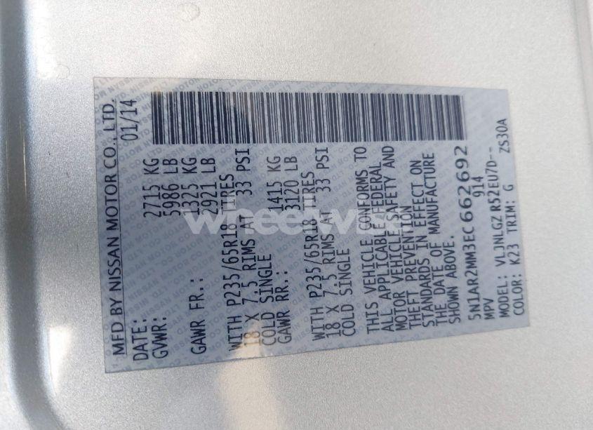 Photo 9 of 2014 Nissan Pathfinder SL (VIN 5N1AR2MM3EC662692)