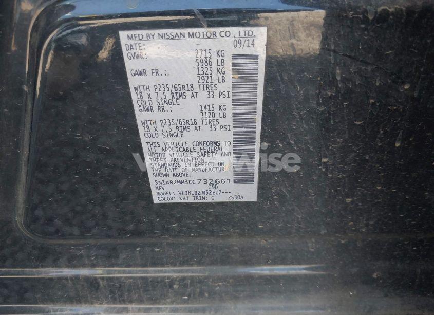 Photo 9 of 2014 Nissan Pathfinder S (VIN 5N1AR2MM3EC732661)