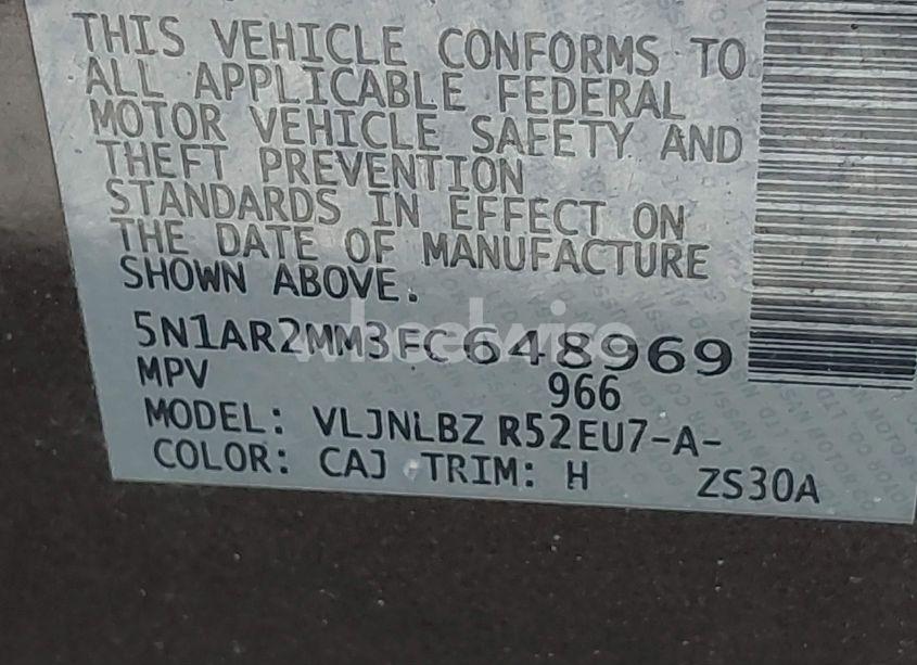 Photo 9 of 2015 Nissan Pathfinder S (VIN 5N1AR2MM3FC648969)