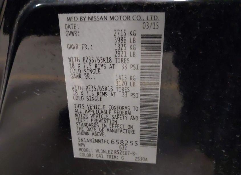 Photo 9 of 2015 Nissan Pathfinder SV (VIN 5N1AR2MM3FC658255)