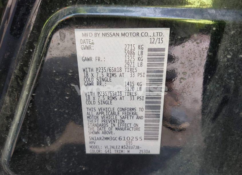 Photo 9 of 2016 Nissan Pathfinder SV (VIN 5N1AR2MM3GC610255)