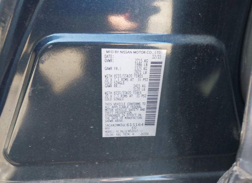 Photo 9 of 2016 Nissan Pathfinder PLATINUM (VIN 5N1AR2MM3GC615164)