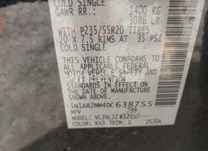 Photo 9 of 2013 Nissan Pathfinder PLATINUM (VIN 5N1AR2MM4DC638755)