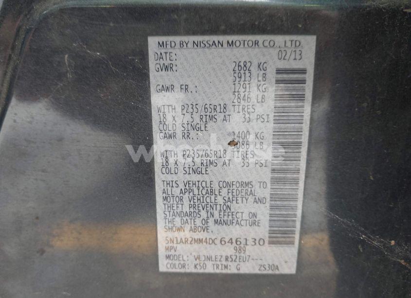 Photo 9 of 2013 Nissan Pathfinder SV (VIN 5N1AR2MM4DC646130)