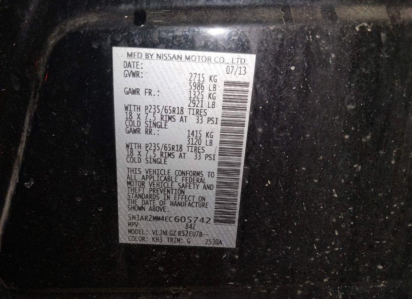 Photo 9 of 2014 Nissan Pathfinder SL (VIN 5N1AR2MM4EC605742)