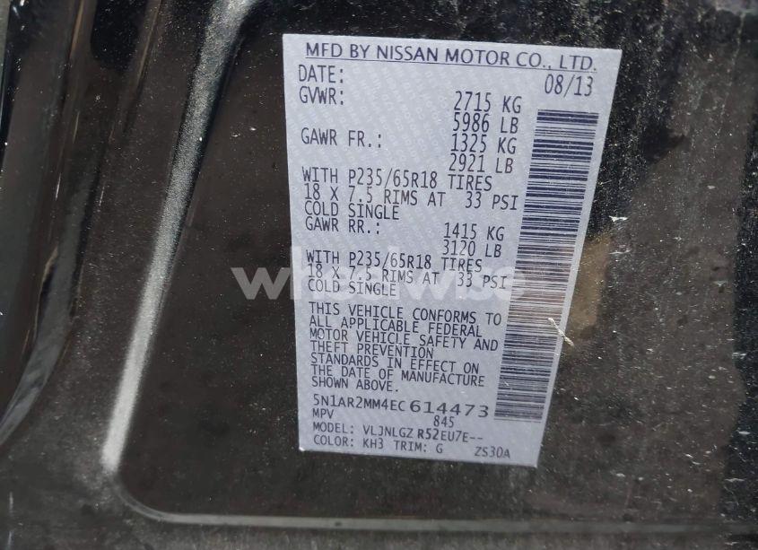 Photo 9 of 2014 Nissan Pathfinder SL (VIN 5N1AR2MM4EC614473)