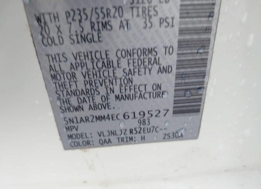 Photo 9 of 2014 Nissan Pathfinder PLATINUM (VIN 5N1AR2MM4EC619527)