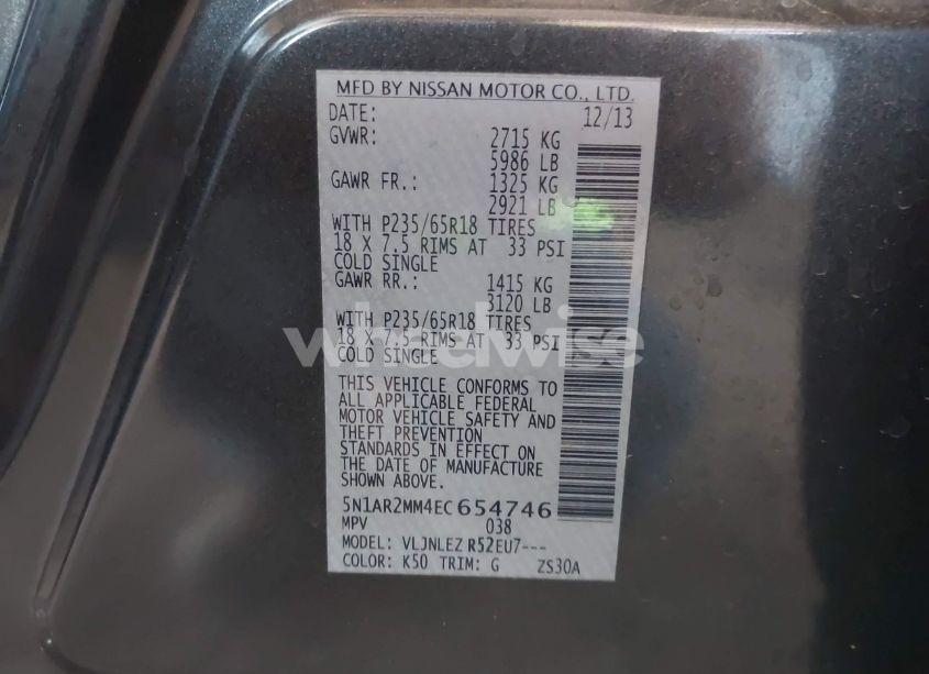 Photo 9 of 2014 Nissan Pathfinder SV (VIN 5N1AR2MM4EC654746)