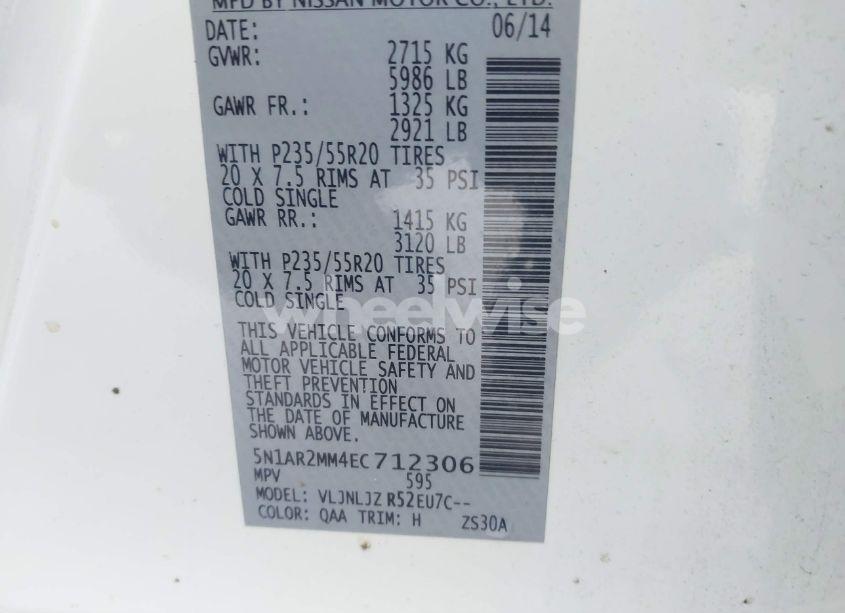 Photo 9 of 2014 Nissan Pathfinder PLATINUM (VIN 5N1AR2MM4EC712306)