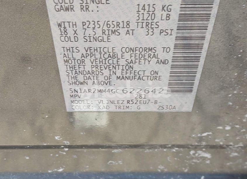 Photo 9 of 2016 Nissan Pathfinder SV (VIN 5N1AR2MM4GC622642)