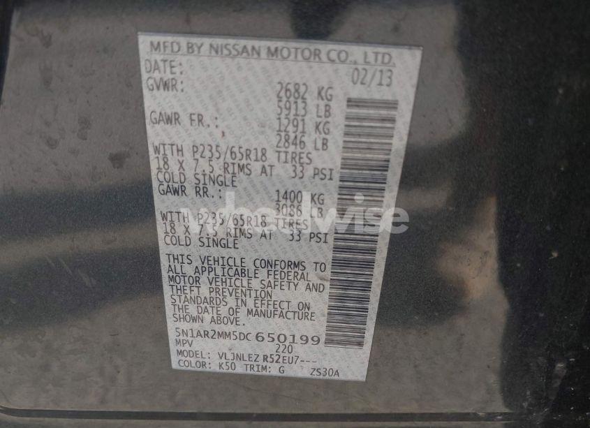 Photo 9 of 2013 Nissan Pathfinder SV (VIN 5N1AR2MM5DC650199)