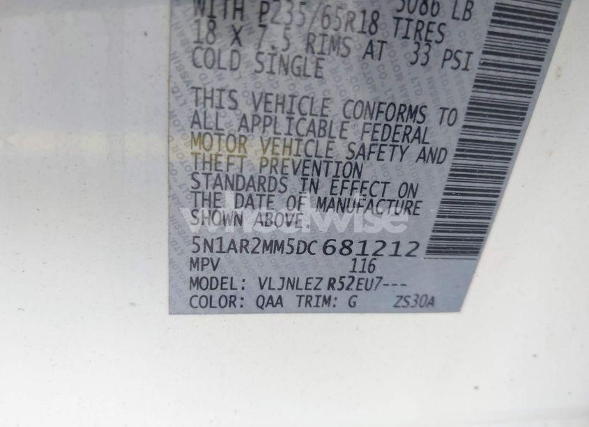 Photo 9 of 2013 Nissan Pathfinder SV (VIN 5N1AR2MM5DC681212)