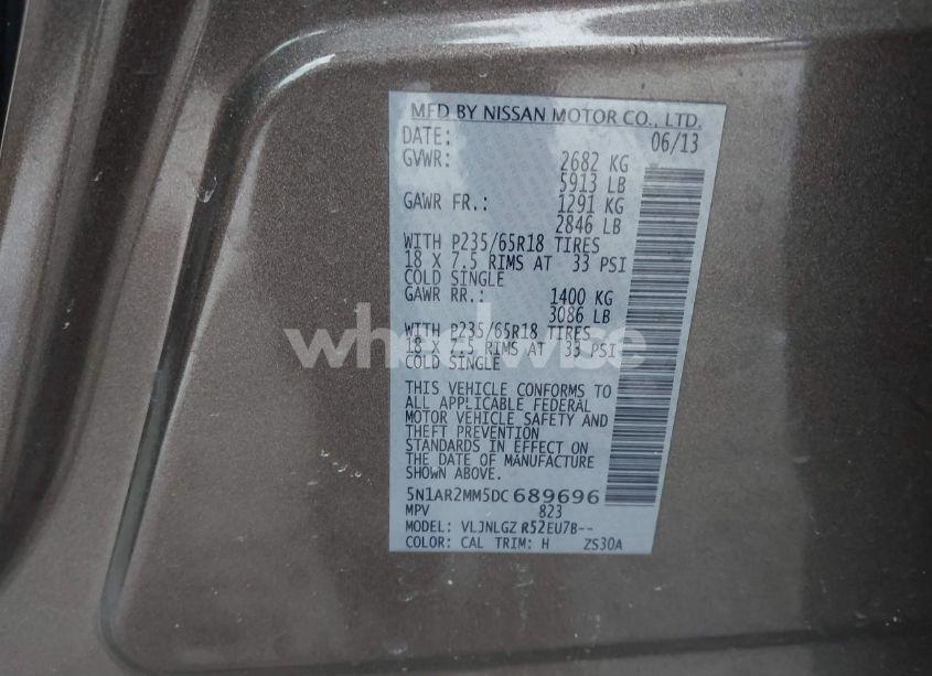 Photo 9 of 2013 Nissan Pathfinder SL (VIN 5N1AR2MM5DC689696)