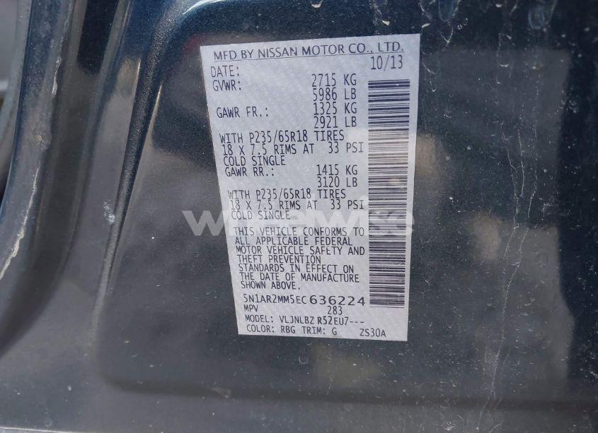 Photo 9 of 2014 Nissan Pathfinder S (VIN 5N1AR2MM5EC636224)