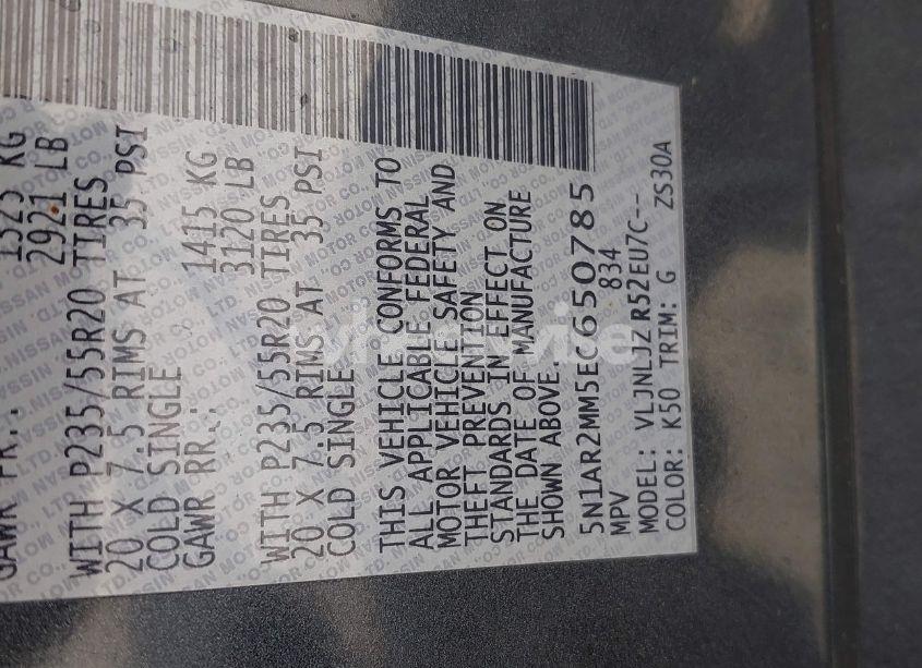 Photo 9 of 2014 Nissan Pathfinder PLATINUM (VIN 5N1AR2MM5EC650785)