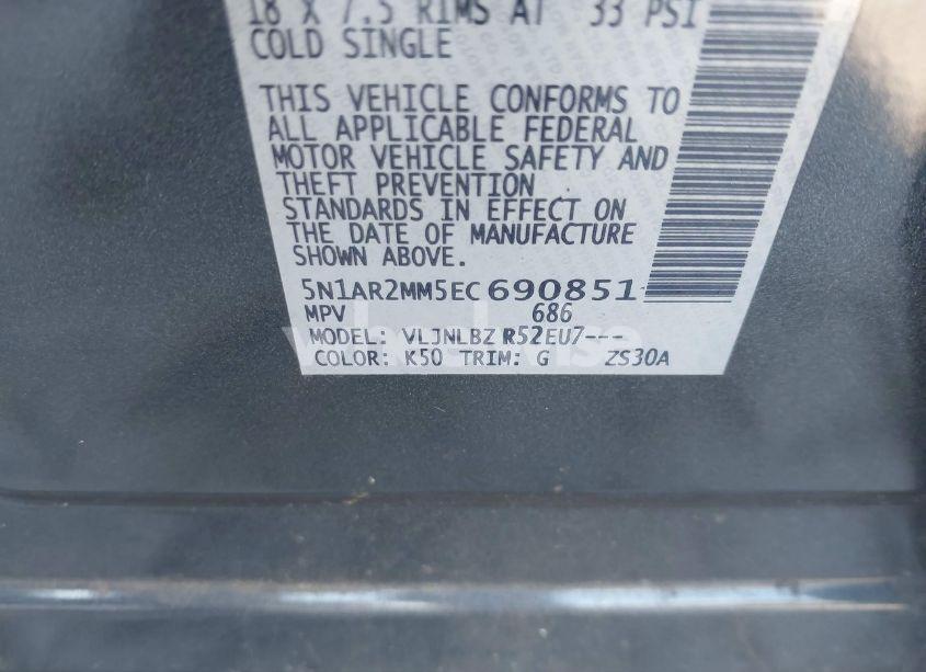 Photo 9 of 2014 Nissan Pathfinder S (VIN 5N1AR2MM5EC690851)