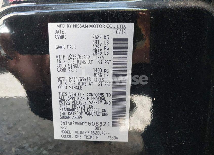 Photo 9 of 2013 Nissan Pathfinder SL (VIN 5N1AR2MM6DC608821)