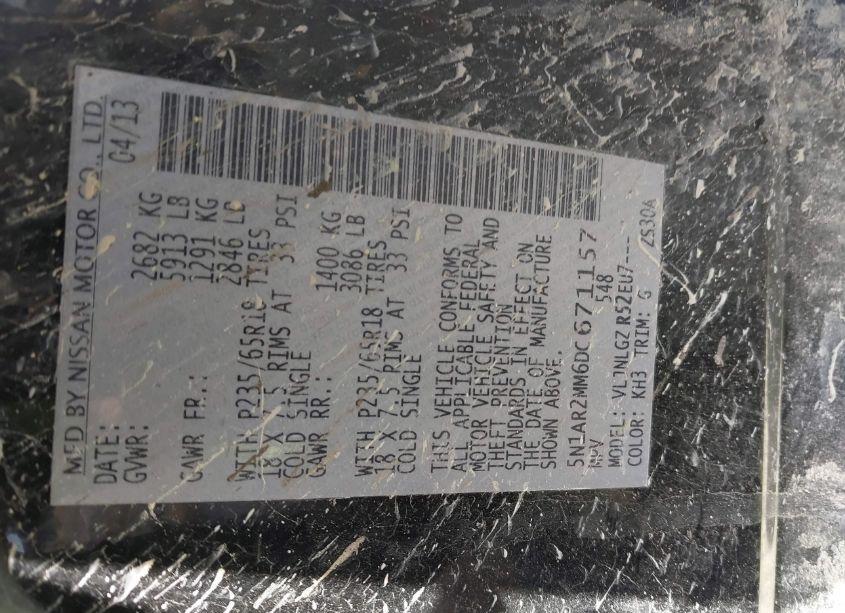 Photo 9 of 2013 Nissan Pathfinder SL (VIN 5N1AR2MM6DC671157)