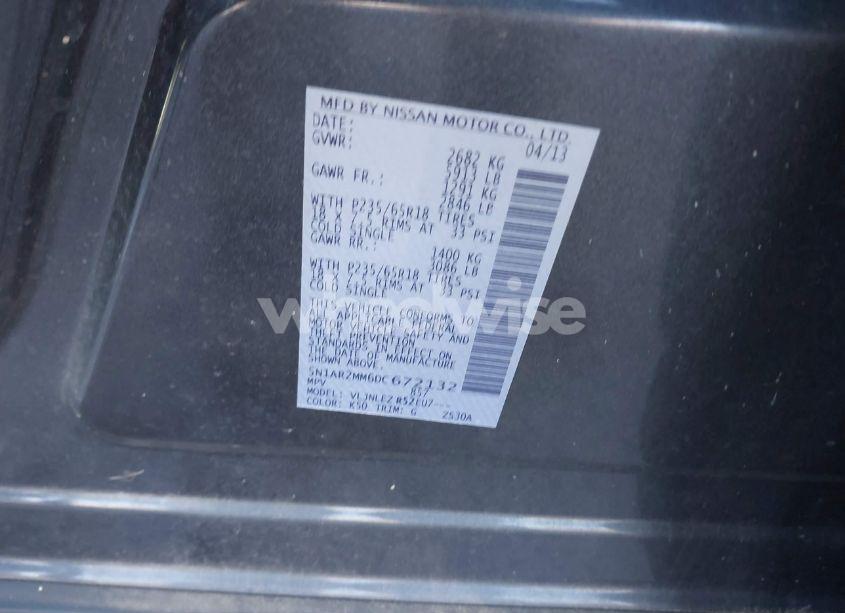 Photo 9 of 2013 Nissan Pathfinder SV (VIN 5N1AR2MM6DC672132)