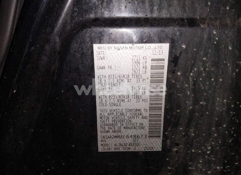 Photo 9 of 2014 Nissan Pathfinder S (VIN 5N1AR2MM6EC648673)