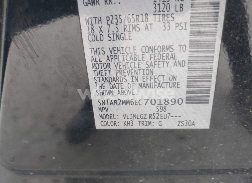 Photo 9 of 2014 Nissan Pathfinder SL (VIN 5N1AR2MM6EC701890)