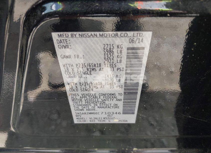 Photo 9 of 2014 Nissan Pathfinder SV (VIN 5N1AR2MM6EC710346)