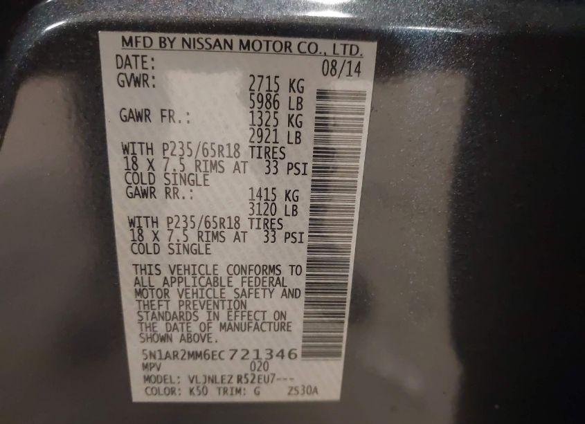 Photo 9 of 2014 Nissan Pathfinder SV (VIN 5N1AR2MM6EC721346)