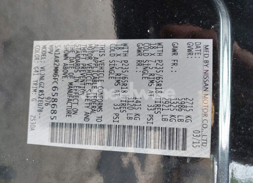 Photo 9 of 2015 Nissan Pathfinder SL (VIN 5N1AR2MM6FC658685)