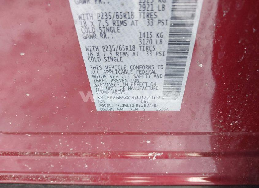 Photo 9 of 2016 Nissan Pathfinder (VIN 5N1AR2MM6GC600769)