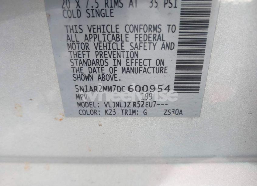 Photo 9 of 2013 Nissan Pathfinder PLATINUM (VIN 5N1AR2MM7DC600954)