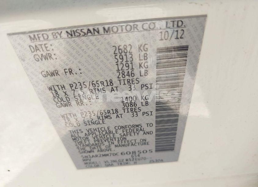 Photo 9 of 2013 Nissan Pathfinder SL (VIN 5N1AR2MM7DC608505)